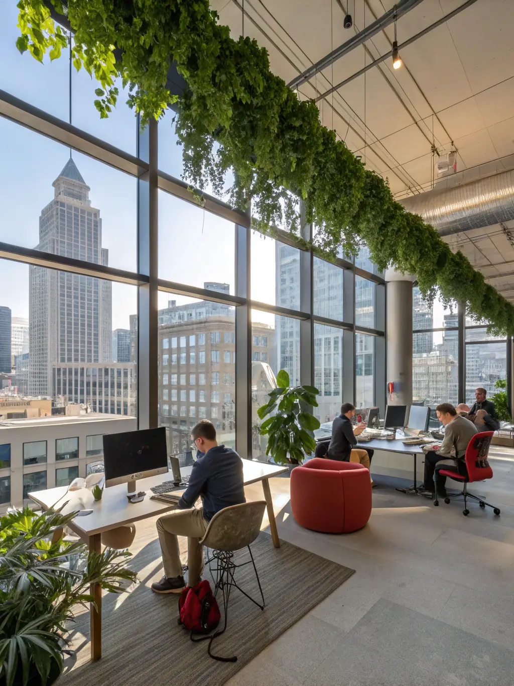 A modern office space designed for productivity and collaboration, reflecting MPU Construction Group's capabilities in commercial renovations.